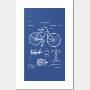 Bicycle Patent - Cycling Art - Blueprint Posters and Art